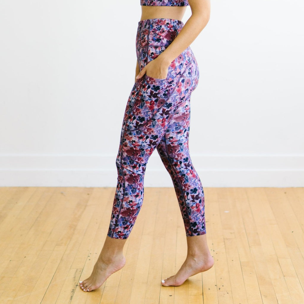 Focus Exercise Pants - Autumn Floral | MT LUXE-Exercise Pant-Maven Thread