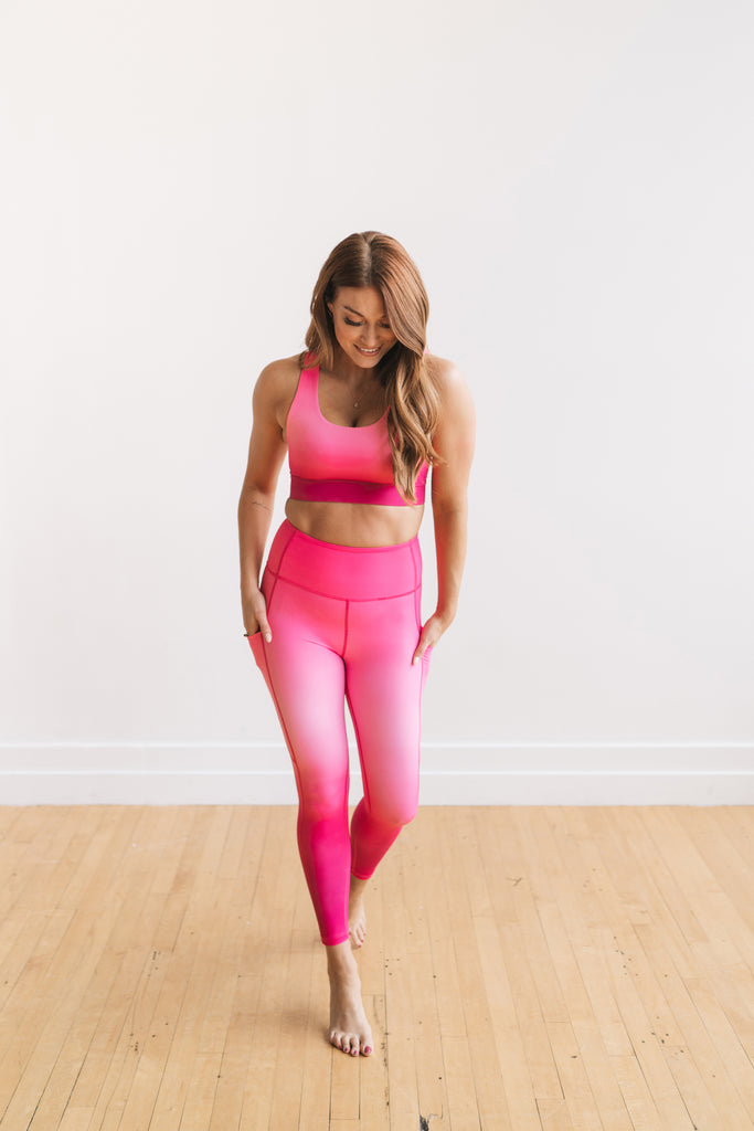 Inspire Exercise Pants - Pink Ombre | MT SPORT-Exercise Pant-Maven Thread