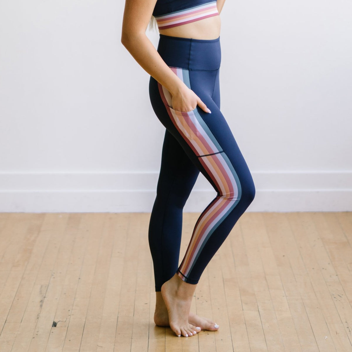 Inspire Leggings - Navy Rainbow | MT SPORT