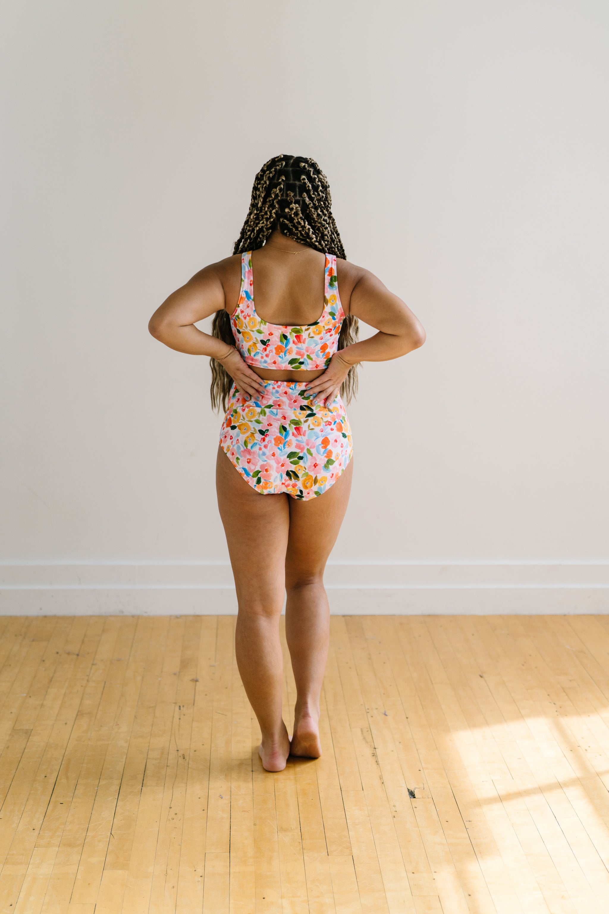 High Rise Swimsuit Bottoms - Watercolor Floral – Maven Thread
