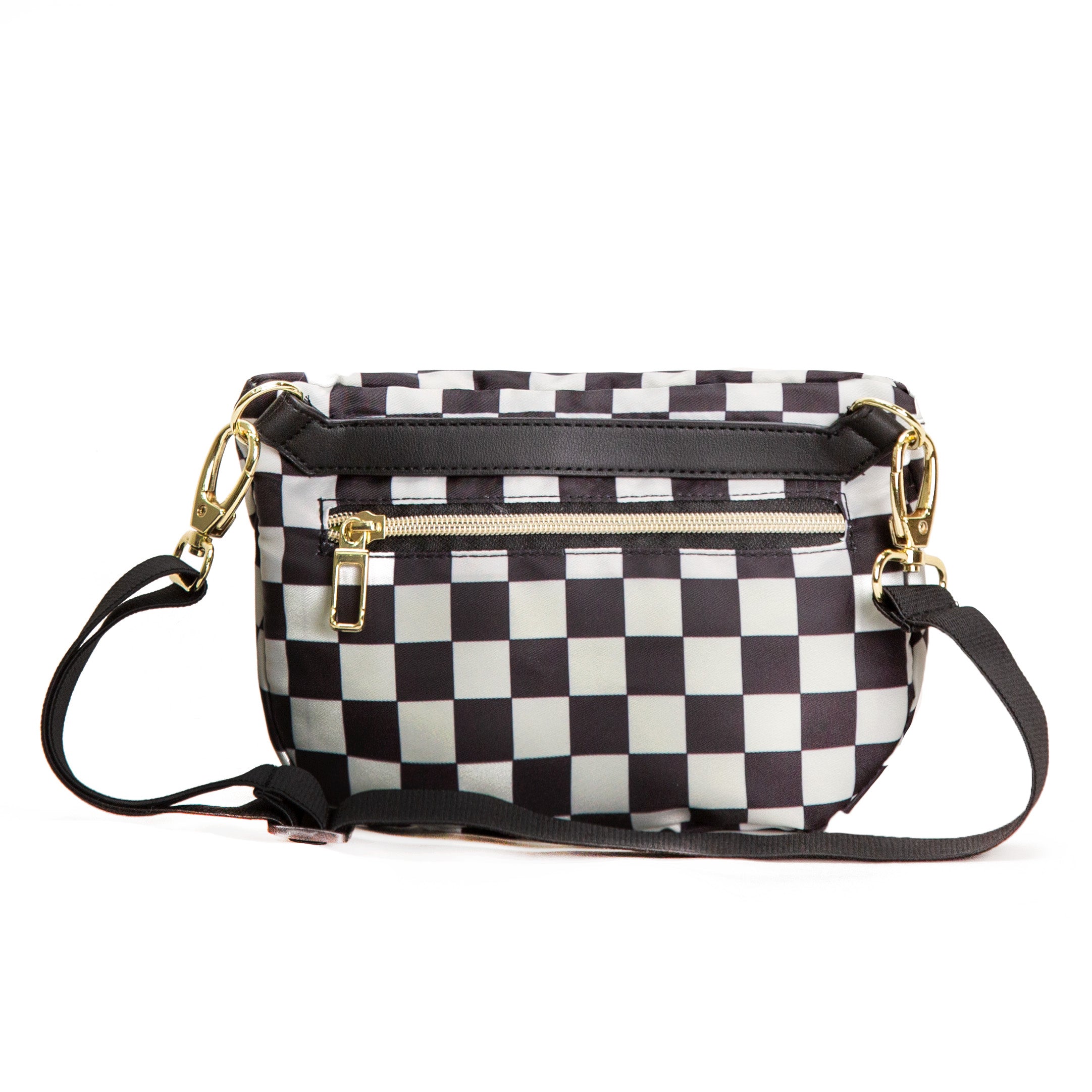 Black and white checkered crossbody bag Clearance