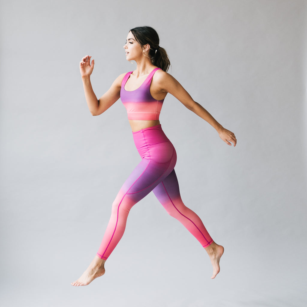 Inspire Exercise Pants - Peach/Purple Ombre | MT SPORT-Exercise Pant-Maven Thread