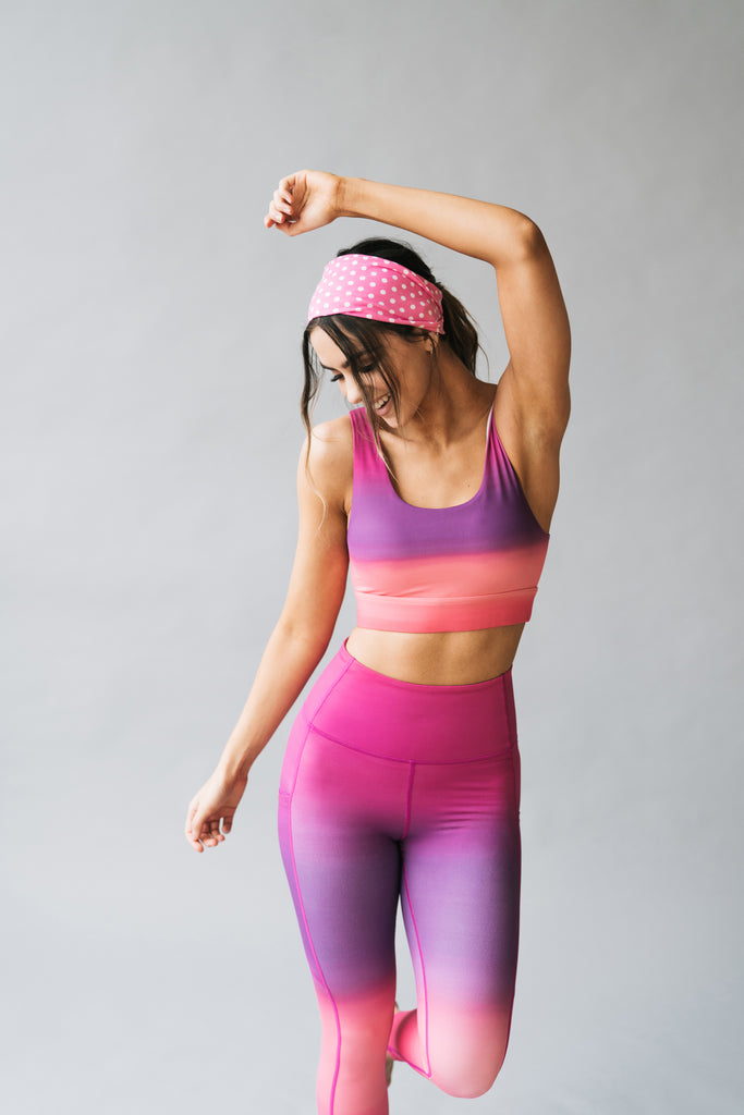 Inspire Exercise Pants - Peach/Purple Ombre | MT SPORT-Exercise Pant-Maven Thread