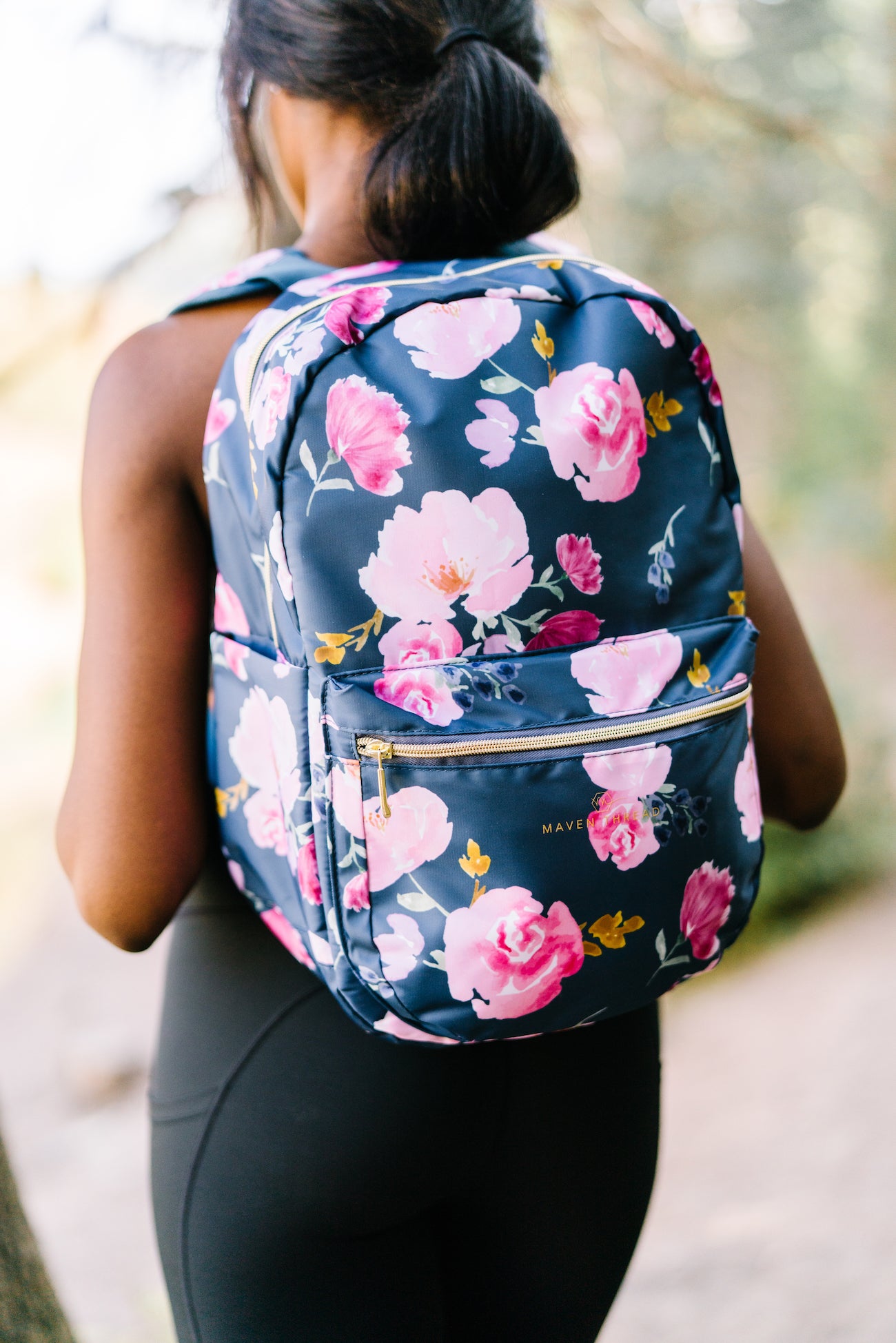 Classic Backpack - Navy Floral – Maven Thread