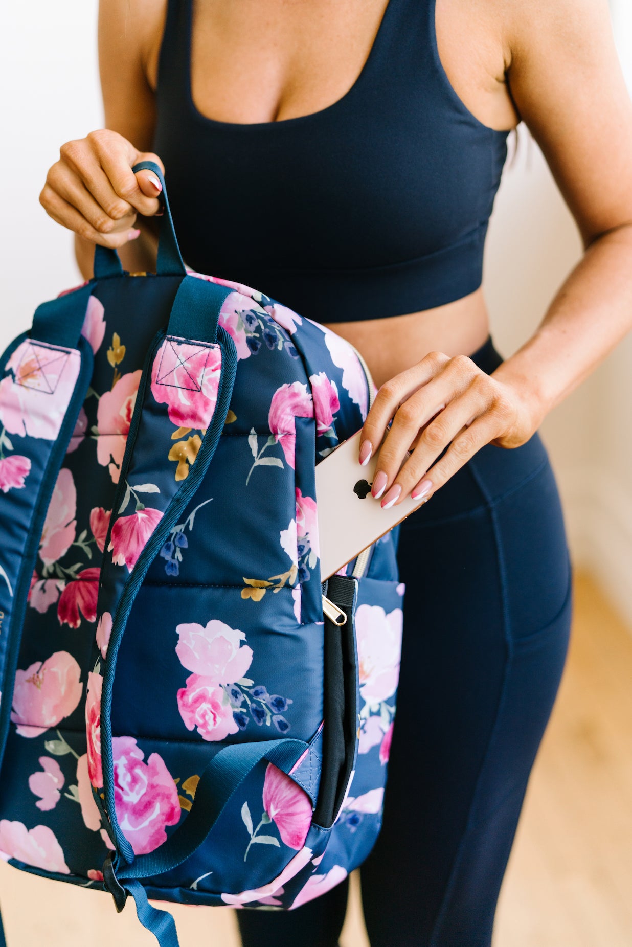 inky blue floral backpack lululemon Classic Backpack - Navy Floral