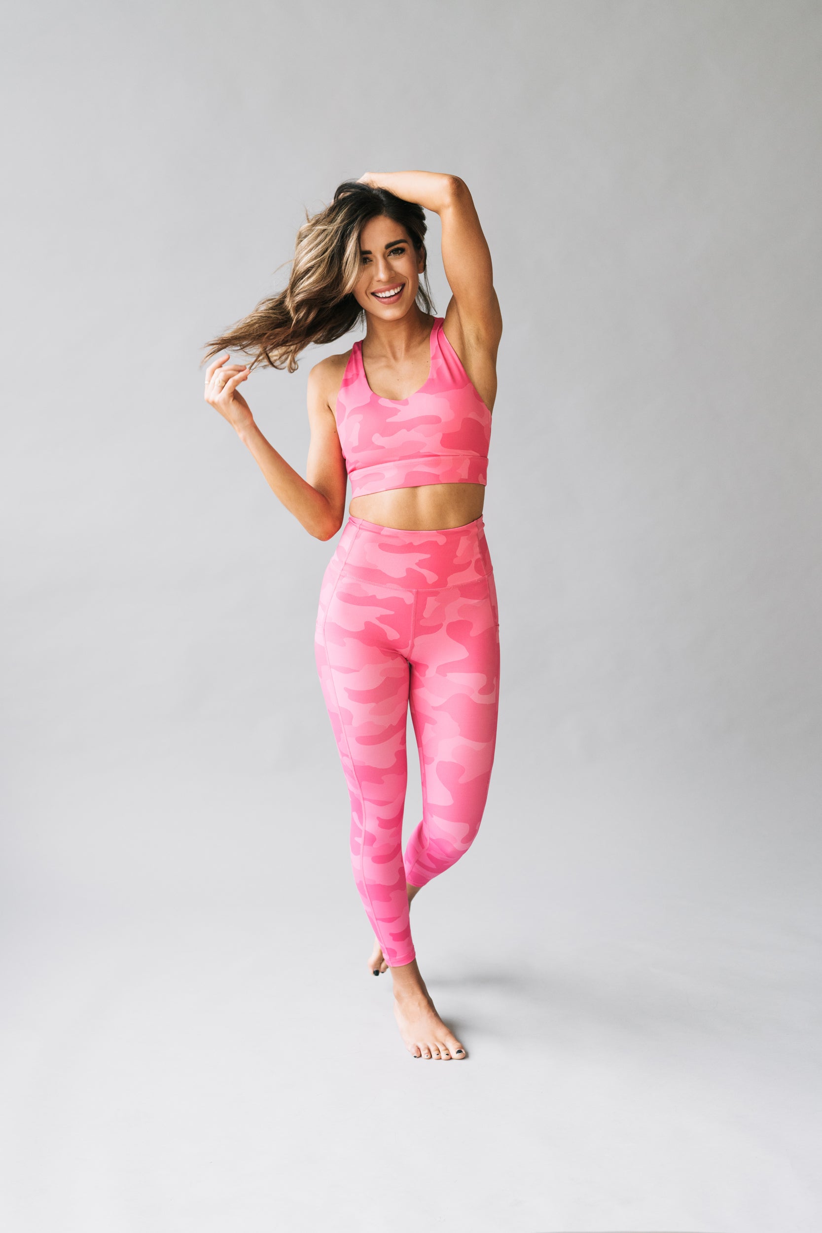 Dark Pink Camou Leggings, Gym, Fitness & Sports Clothing