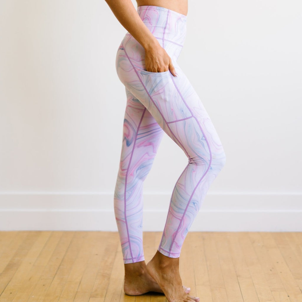 Inspire Exercise Pants - Pastel Marble | MT SPORT-Exercise Pant-Maven Thread