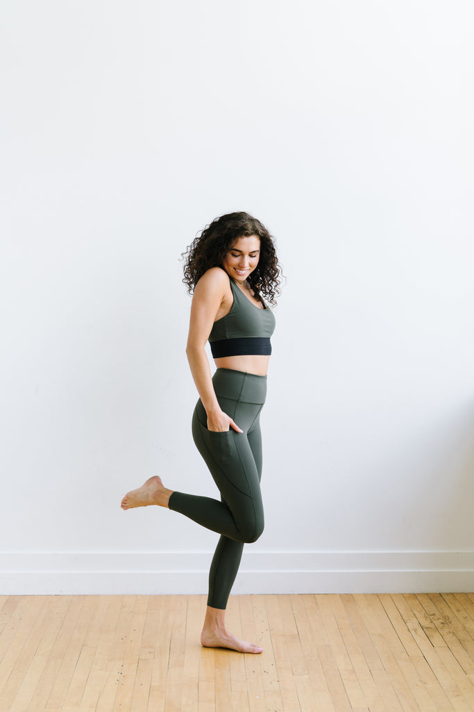 Focus Exercise Pants - Olive Green | MT LUXE-Exercise Pant-Maven Thread
