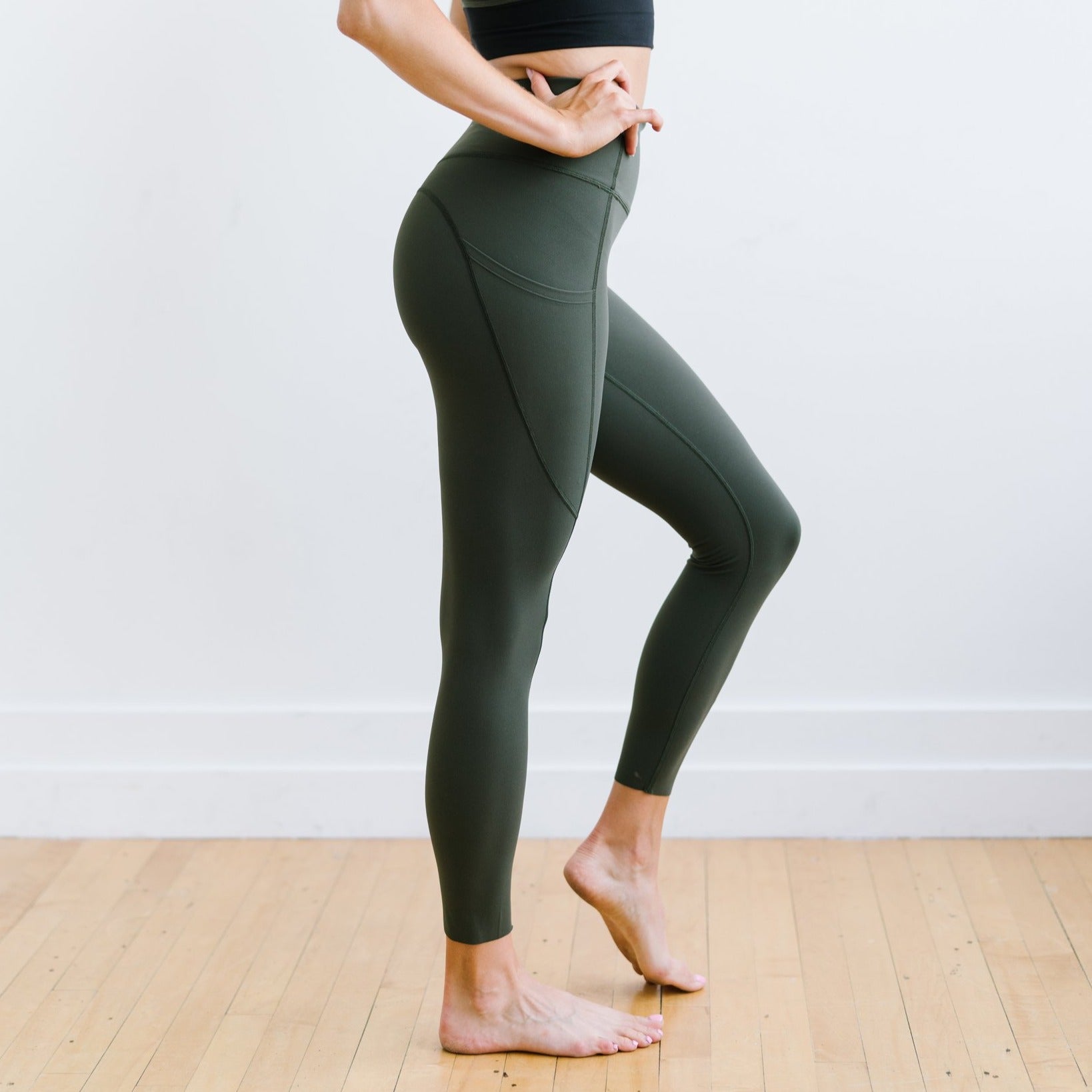 Buy Go Colors Women Leaf Green Viscose Ankle Length Leggings online