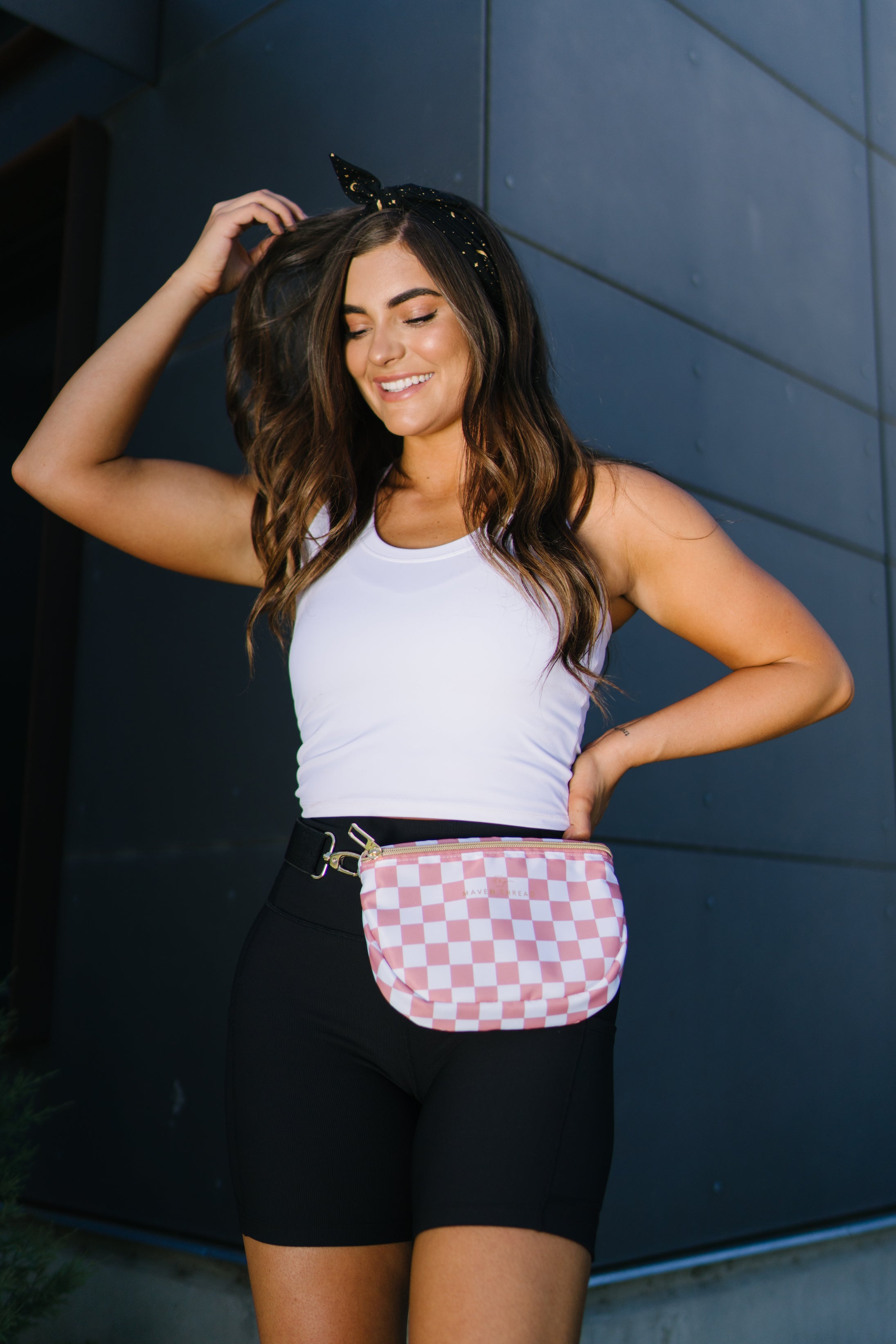 3-in-1 Crossbody Bag - Pink Checkered – Maven Thread